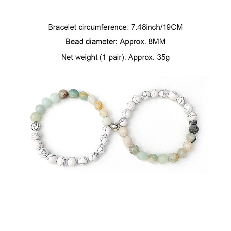 Set 2 Vòng Tay Cặp Bằng Đá Tự Nhiên Hít Nam Châm