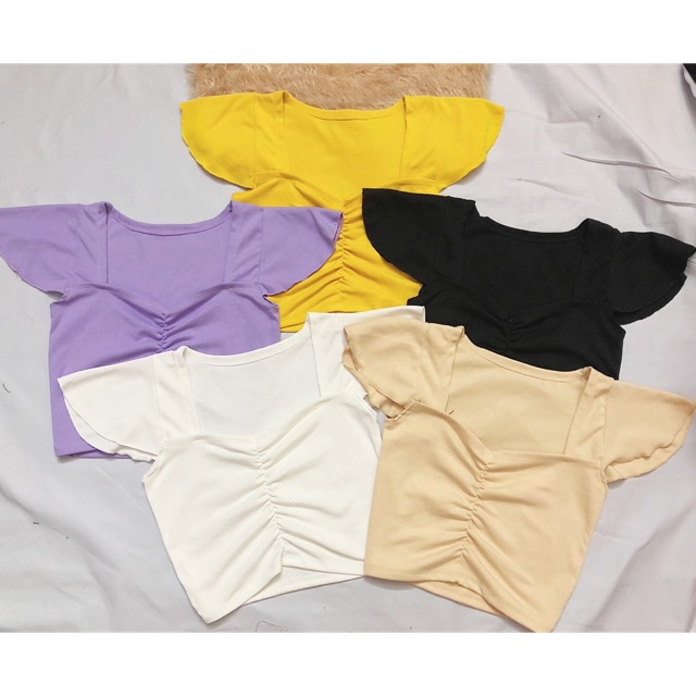 [Mã WASTUP giảm 10% tối đa 30K đơn 99K] Áo croptop nhún ngực | BigBuy360 - bigbuy360.vn