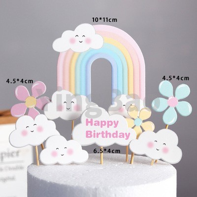 50 Kiểu Chữ Happy Birthday Màu Sắc Cầu Vồng Trang Trí Bánh Kem