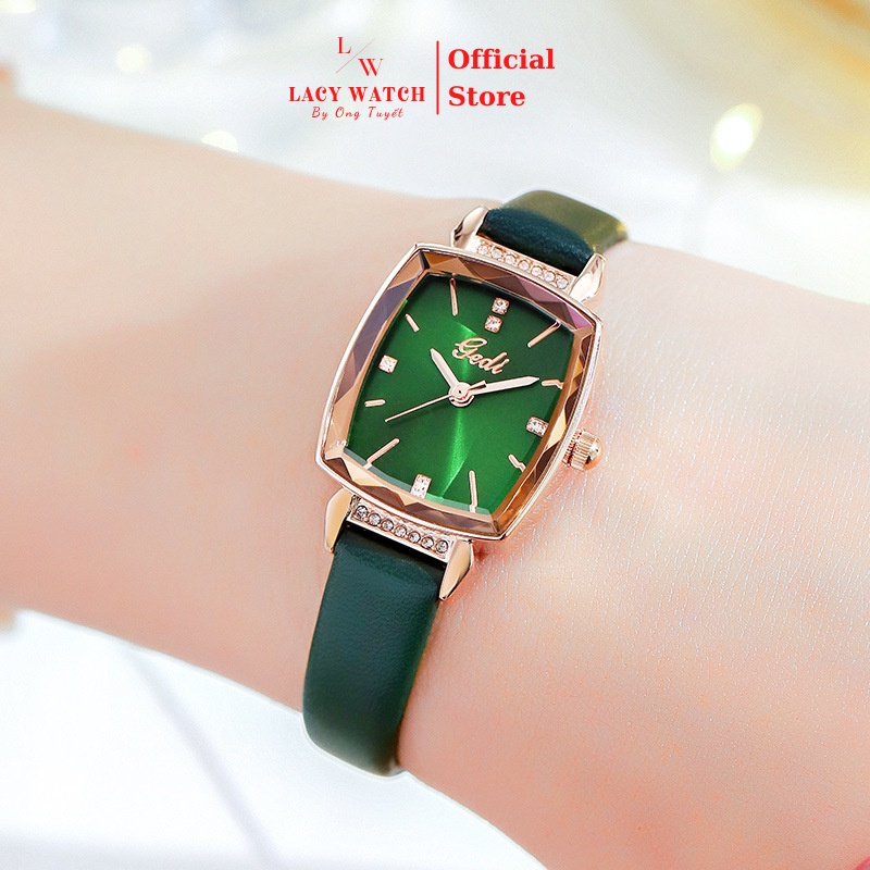 Đồng hồ nữ LaCy Watch đồng hồ đeo tay dây da chống nước mặt chữ nhật cọc số đính kim cương sang chảnh DHVGE0008 | BigBuy360 - bigbuy360.vn