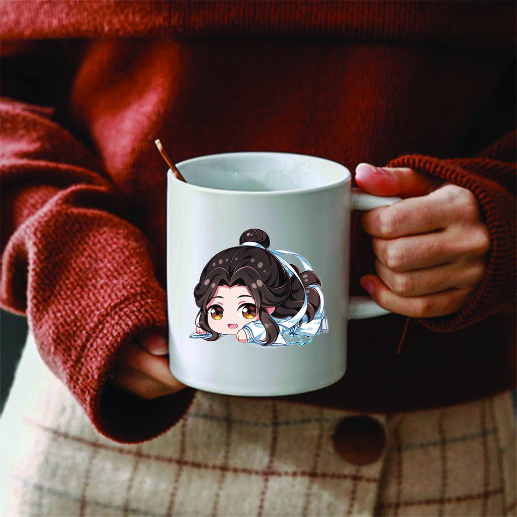Cốc sứ trắng in hình THIÊN QUAN TỨ PHÚC anime chibi xinh xắn dễ thương