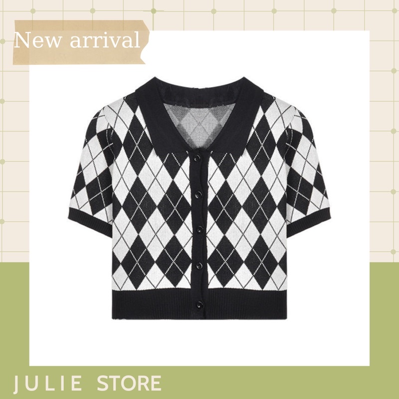 [Ảnh thật ở cuối 👍] Áo khoác len cardigan kẻ sọc caro phong cách Hàn Quốc thời trang cho nữ | BigBuy360 - bigbuy360.vn