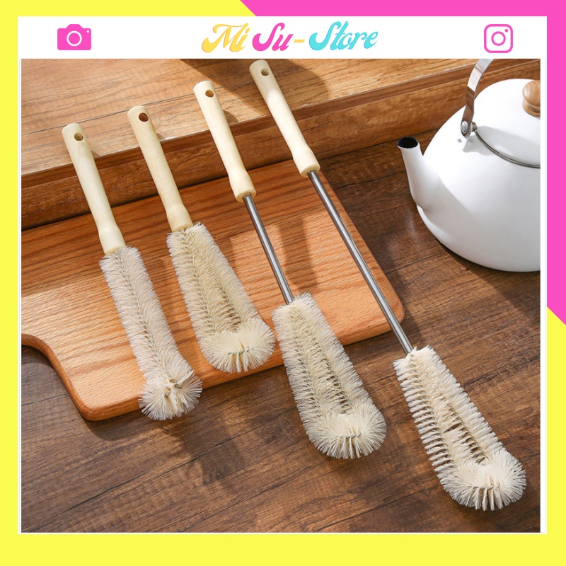 Cọ rửa bình giữ nhiệt, bình nước, bình sữa, phích nước cao cấp bằng gỗ thân thiện với môi trường - Misu