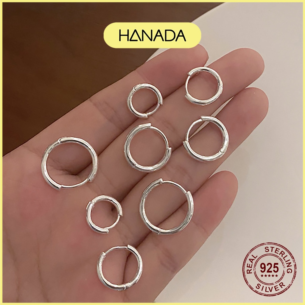 Khuyên Tai Tròn Bạc 925 Dày 1.9mm Bấm Bật Chắc Chắn Nhiều Size 0975