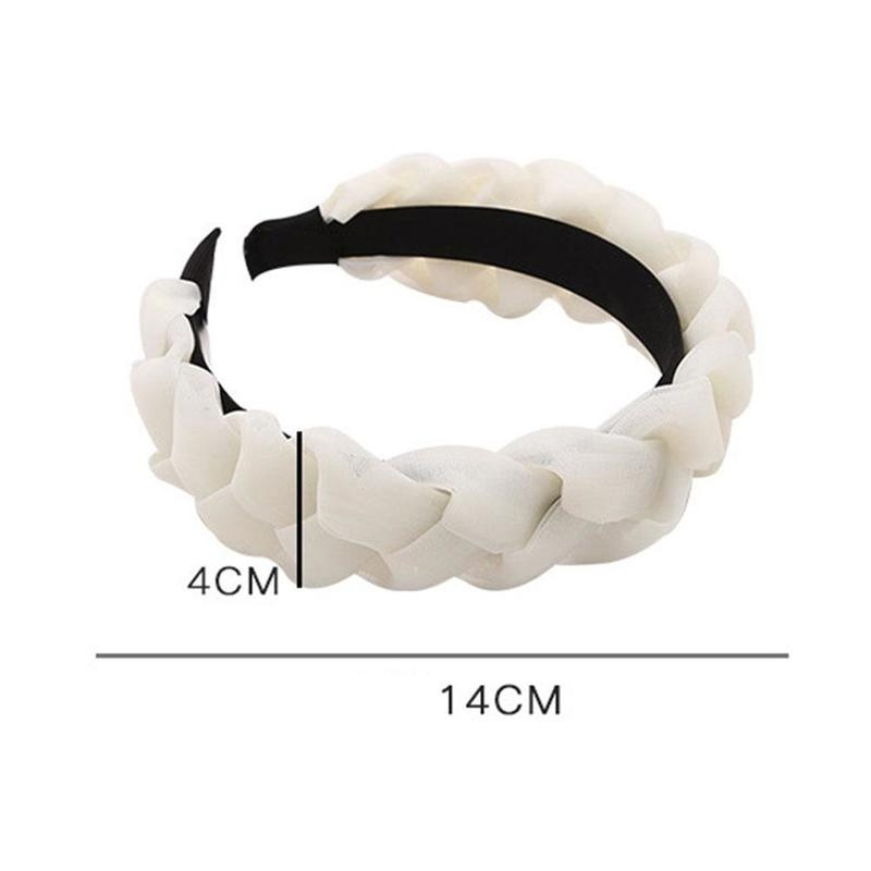 Băng Đô Đội Đầu Bằng Satin Kiểu Thắt Bím Màu Trơn Cổ Điển Dễ Phối Đồ