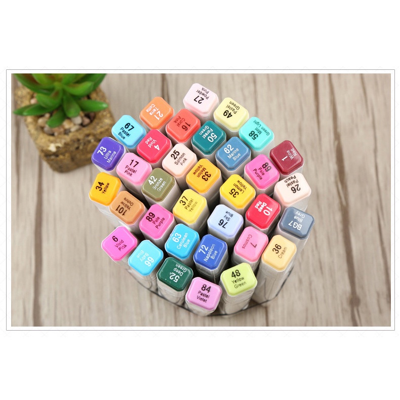 Bút Marker TOUCHLIIT 2 đầu thân trắng cao cấp 30/40/80 màu