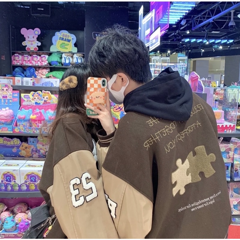 Áo khoác varsity nâu