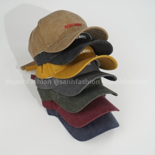 Mũ lưỡi trai thêu chữ REMEMBER Nón kết chất kaki jean cao cấp thời trang form unisex nam nữ K37