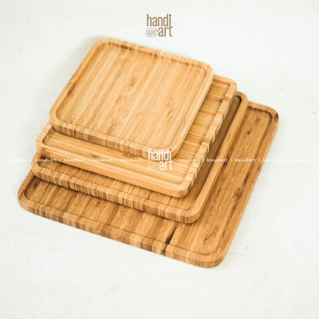 Khay gỗ tre hình vuông - Khay gỗ tre đựng thức ăn- bamboo wooden tray