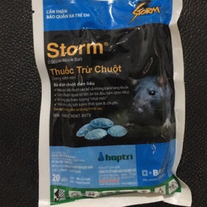 Thuốc diệt chuột Storm gói 20 viên nhập khẩu- chuyên dụng.