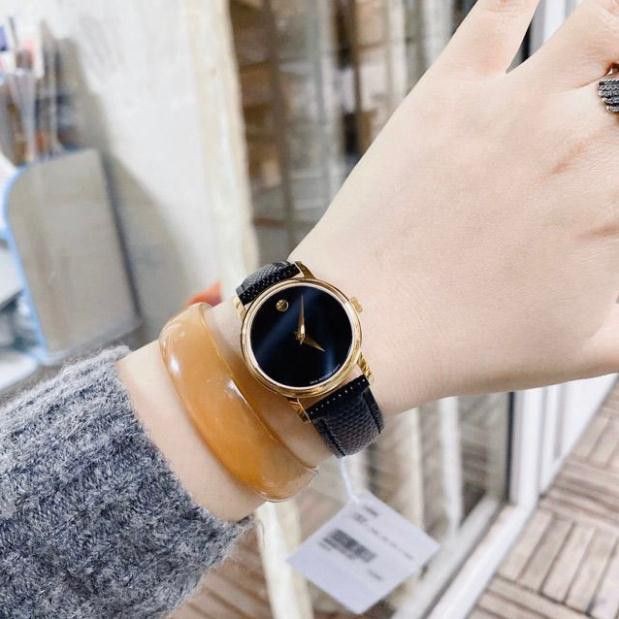 (Thẻ bảo hành 12 tháng) Đồng hồ Nam (nữ) Movado dây da cao cấp, kinh chống xước - Đồng hồ movado.97