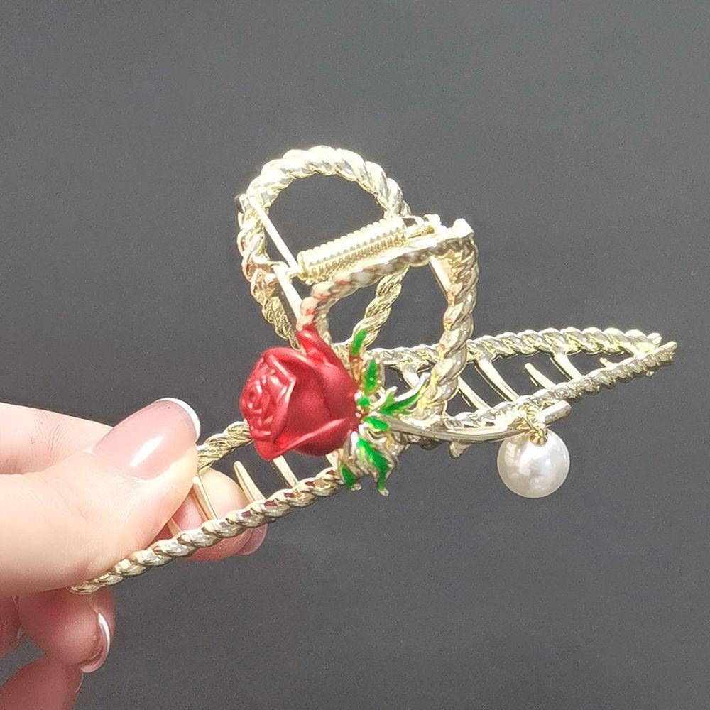 Kẹp Tóc Kim Loại Hình Hoa Hồng Phong Cách Retro Cho Nữ