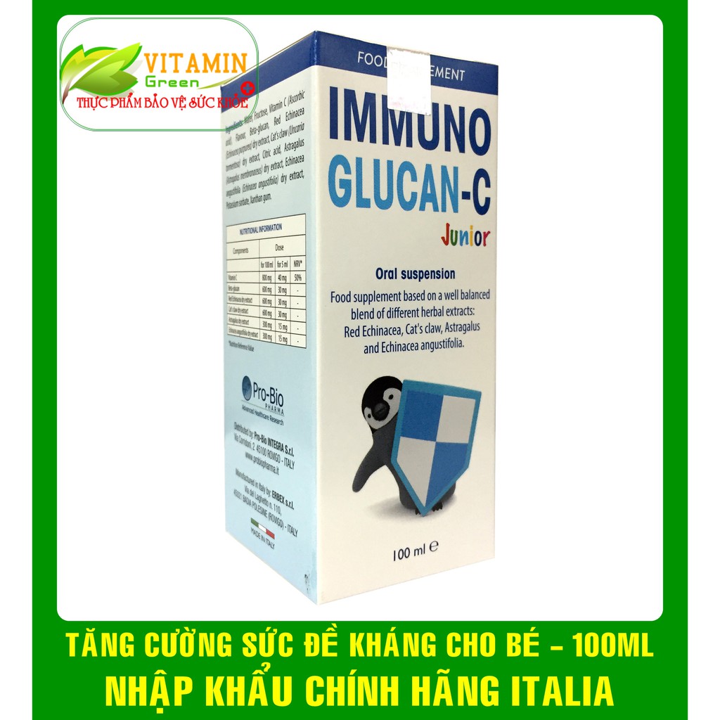 IMMUNO GLUCAN-C TĂNG CƯỜNG SỨC ĐỀ KHÁNG 100ML | NHẬP KHẨU CHÍNH HÃNG ITALIA