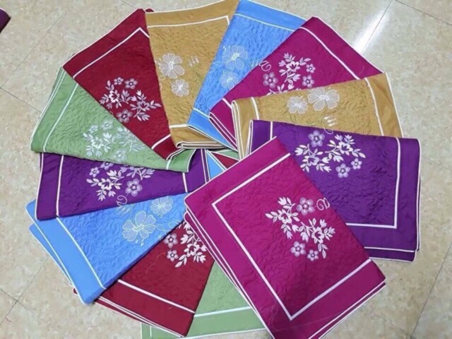 Vỏ Gối Thêu Vải Satin - Vỏ Gối Đầu Vải Sateen Cao Cấp