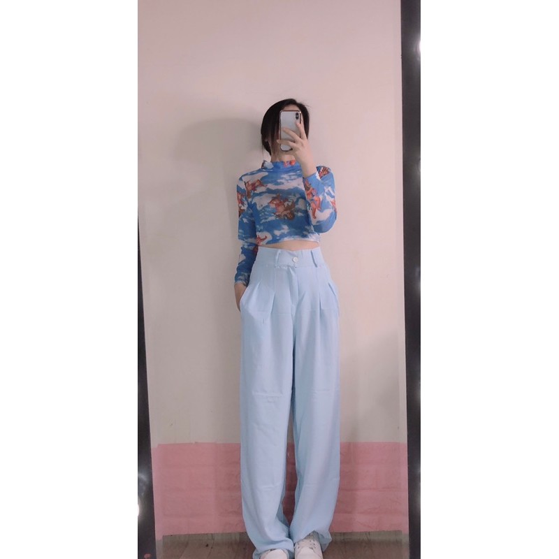 Quần cullot xuông xanh dịu nhẹ⚡️FREESHIP EXTRA⚡️