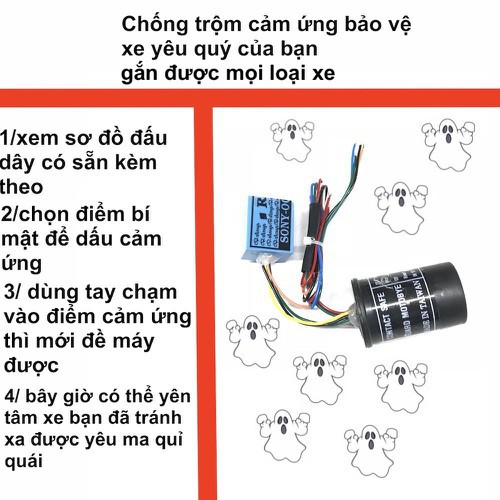 KHÓA CẢM ỨNG CHỐNG TRỘM CƯỚP XE MÁY Vindecal BD