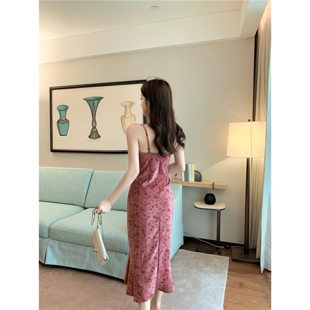 Váy nữ đẹp💥FREESHIP💥váy hoa nhí dáng dài 2 dây hồng đất siêu xinh | BigBuy360 - bigbuy360.vn