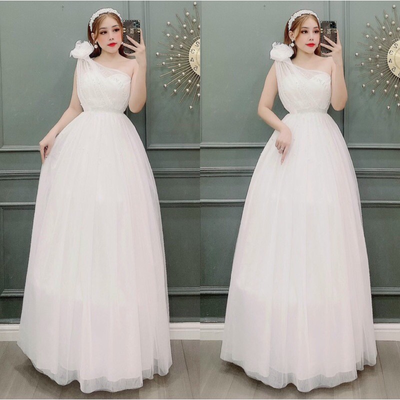 ĐẦM MAXI XOÈ HOA VAI KẾT CƯỜM