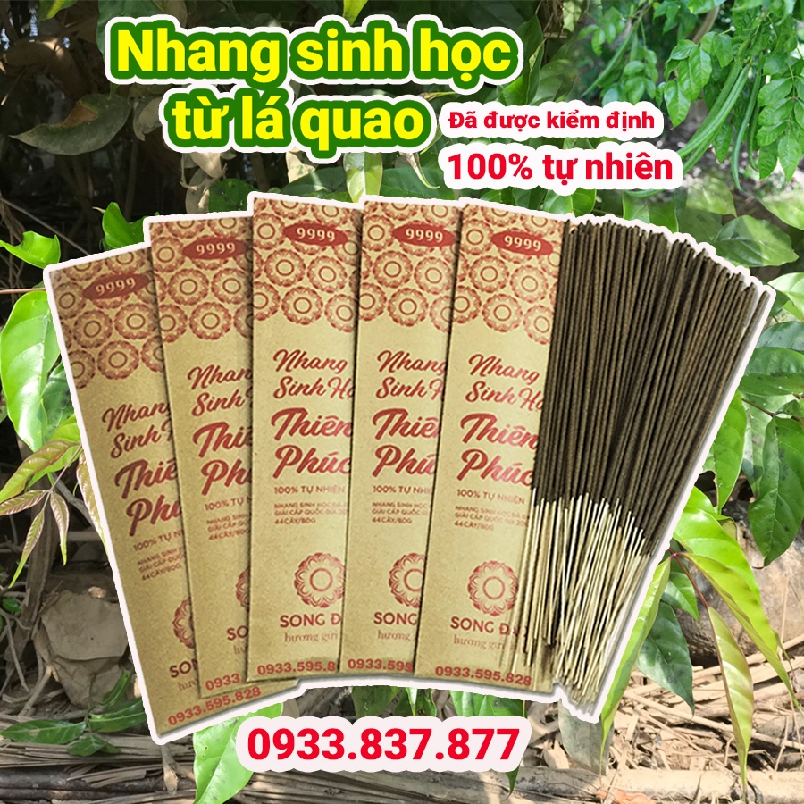 Nhang sinh học từ lá quao Song Đào 2 công dụng thờ cúng và xua muỗi - Nhang sạch 100% đã được kiểm định - Combo 5 túi.