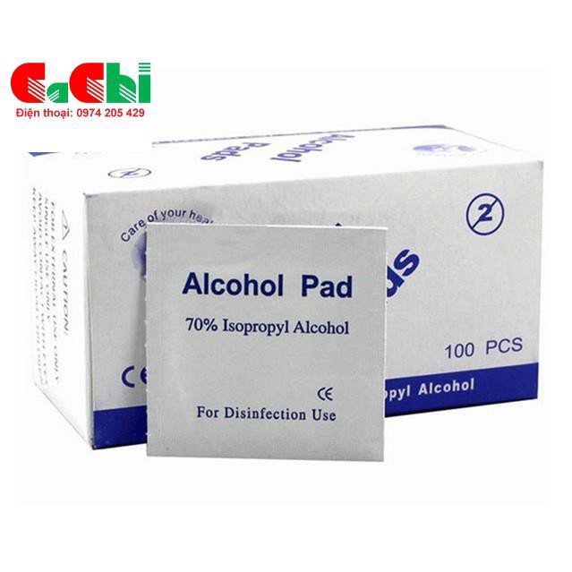 Bộ 2 hộp Bông tẩm cồn tiệt trùng (alcohol pads) (100 miếng/hộp)