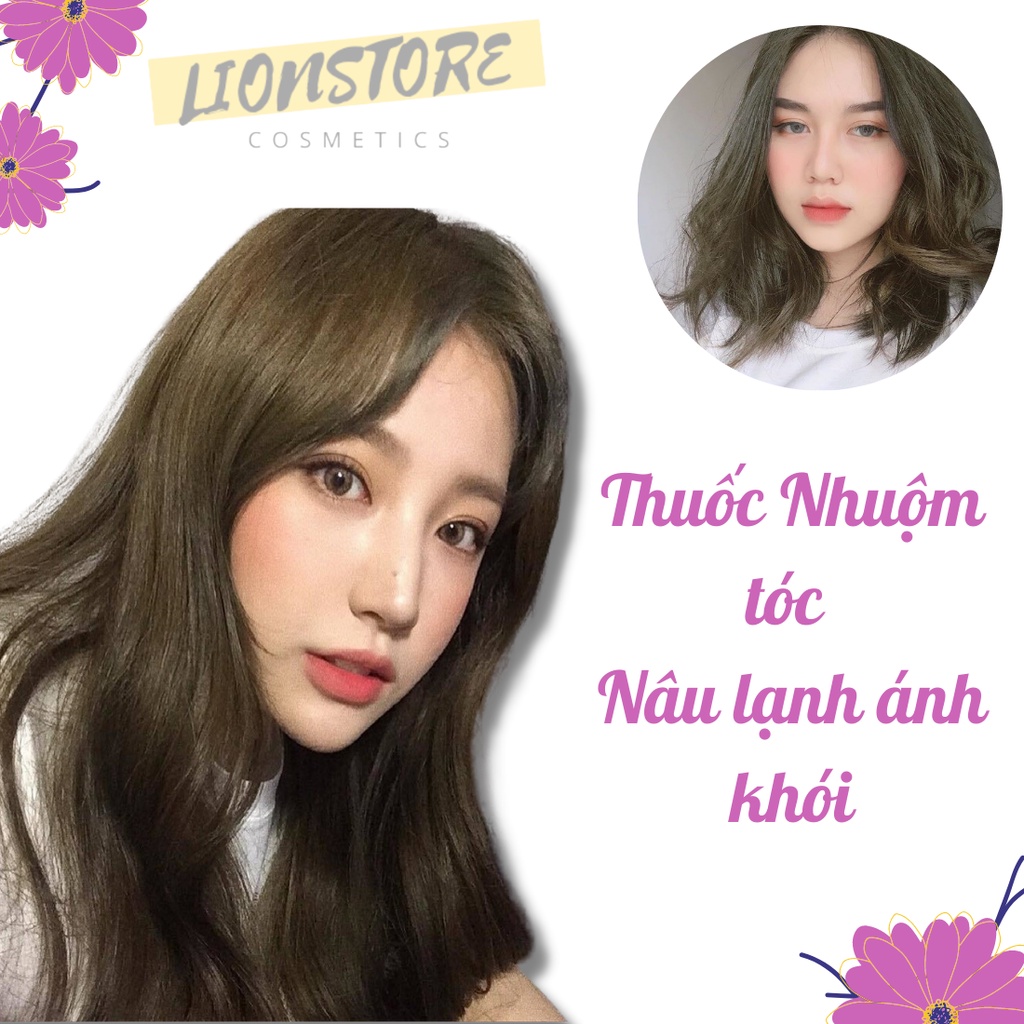 Thuốc nhuộm tóc NÂU LẠNH ÁNH KHÓI không cần dùng thuốc tẩy tóc kèm găng tay oxy trợ nhuộm mũ trùm