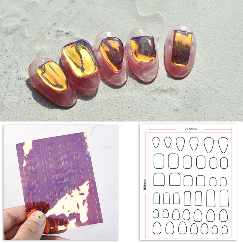 OCEANMAP Giấy Foil Hologram Dán Móng Nghệ Thuật 3D