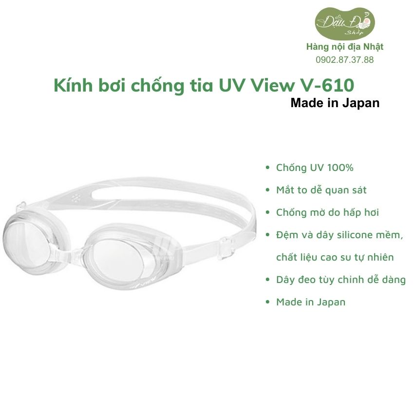 [made in Japan - nhiều màu] kính bơi Nhật chống tia UV, chống sương mù hiệu View - hàng nội địa Nhật