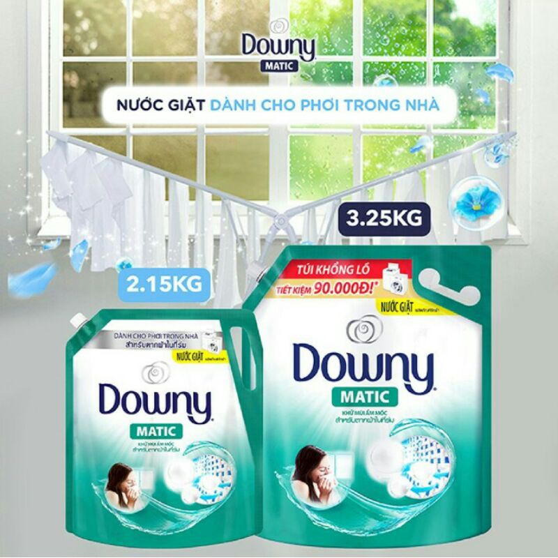 Nước giặt Downy matic Nước hoa thơm ngát/khử mùi ẩm mốc/biển xanh tươi mát