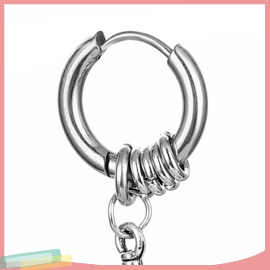 1 Đôi Bông Tai Hình Lông Vũ Bằng Thép Không Gỉ Màu Sắc Đơn Giản