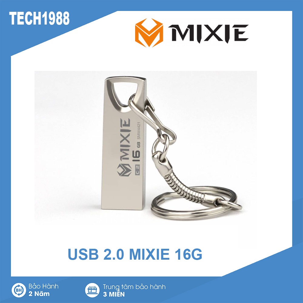 USB 2.0 MIXIE C2 Dung Lượng 32Gb/ 64Gb - Kim Loại, Có Dây Đeo, Thời Trang