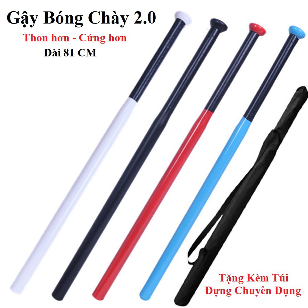 Gậy Bóng Chày Cải Tiến 2.0 Dài 81Cm – Thon Hơn – Nhẹ Hơn – Cứng Hơn – Chọn Màu - Kèm Túi Đựng Gậy Bóng Chày Chuyên Dụng