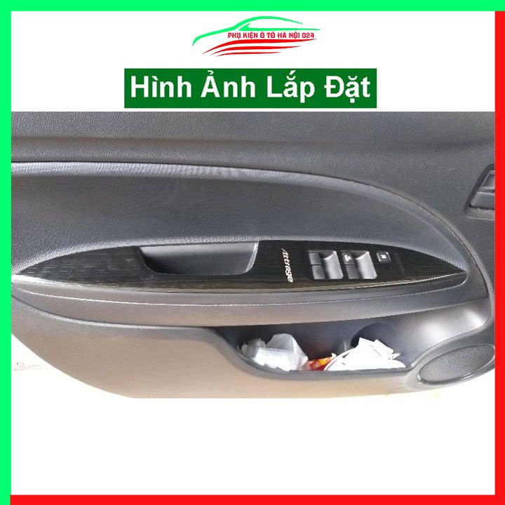 Ốp nội thất cho xe ô tô Attrage 2015-2023 vân Titan bảo vệ chống trầy xước và làm đẹp xe