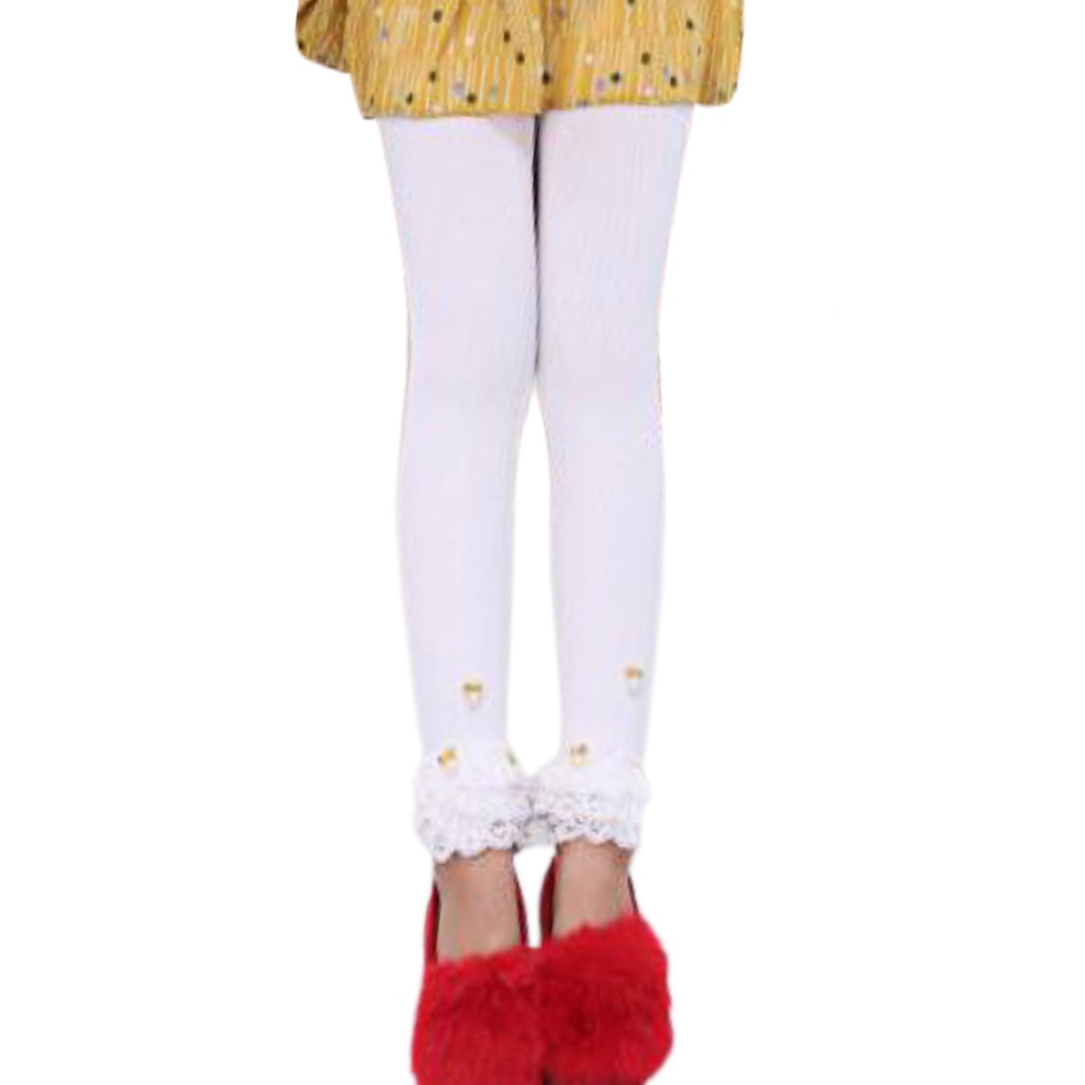Quần legging cotton phối ren hoa phong cách hàn quốc chất lượng cao nhiều màu tùy chọn cho bé gái