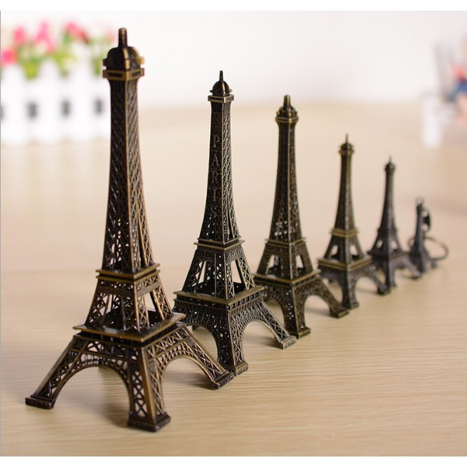 Mô hình tháp Eiffel bằng đồng đúc size 5cm để trang trí bonsai, tiểu cảnh