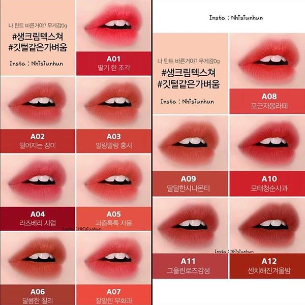 [Mã COSFS8 giảm 10% đơn 200K][A1 > A17] Son Kem Lì Black Rouge Air Fit Velvet TintA01 Bản đỏA01 Bản đỏ | WebRaoVat - webraovat.net.vn