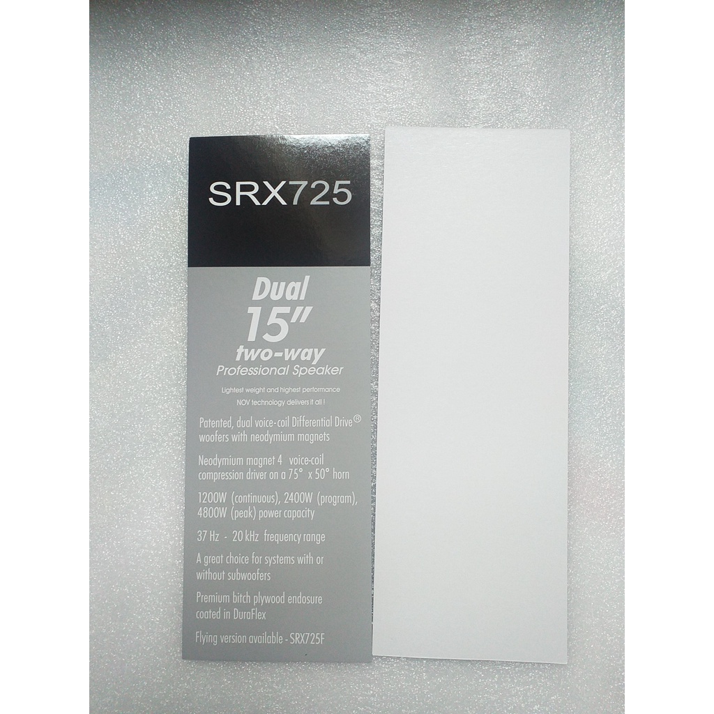 TEM LOA SRX 725 DECAL CÓ KEO DÍNH DÙNG ĐỂ DÁN MẶT THÙNG LOA , KÍCH THƯỚC 9 x 10CM - GIÁ 1 TEM