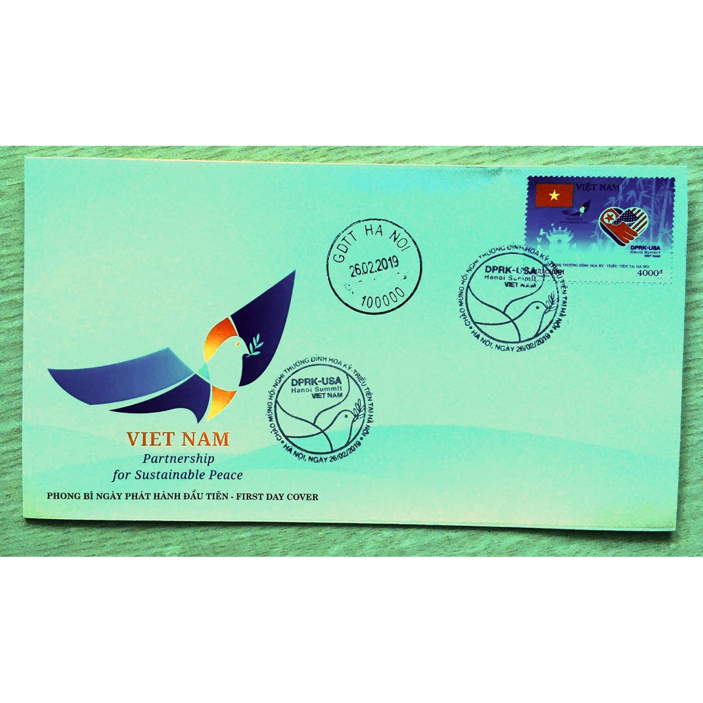 Tem sưu tập MS 1104 FDC Tem Việt Nam Hội Nghị Thượng Đỉnh Mỹ Triều Tiên 2019