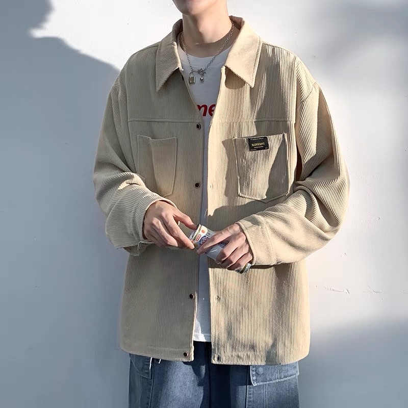 Sơ mi nhung tăm mix túi ngực thêu logo form rộng unisex KPis Clothes sale 50% | BigBuy360 - bigbuy360.vn