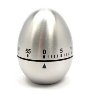 Đồng hồ đếm ngược hẹn giờ cơ học, bằng inox hình trái trứng