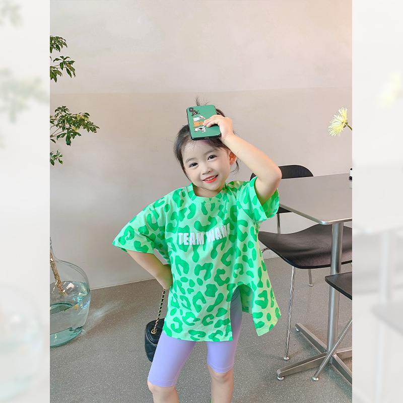 Áo Thun Cổ Tròn Dáng Rộng Ngắn Tay In Da Báo Thời Trang Mùa Hè Hàn Quốc Dành Cho Nữ 2023