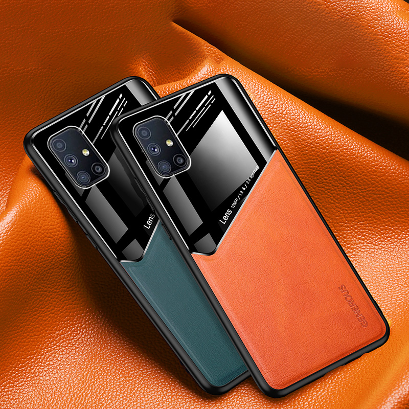 Samsung Galaxy M11 M21 M31 M31s M51 Case Leather Car Magnetic Holder Silicone Frame Shockproof Covers