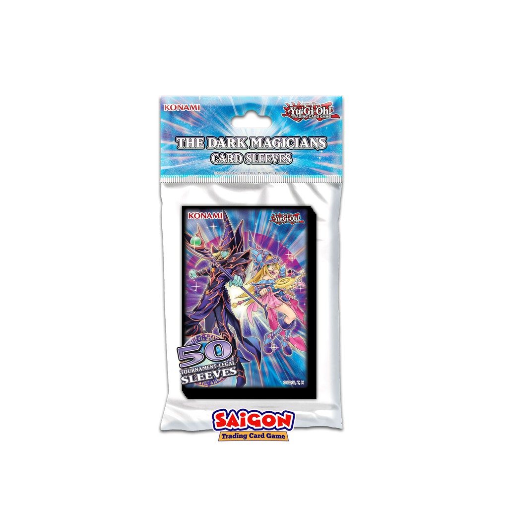 Bọc Thẻ Bài YugiOh! Sleeve Hình The Dark Magicians - Chính Hãng Konami - 50 Cái