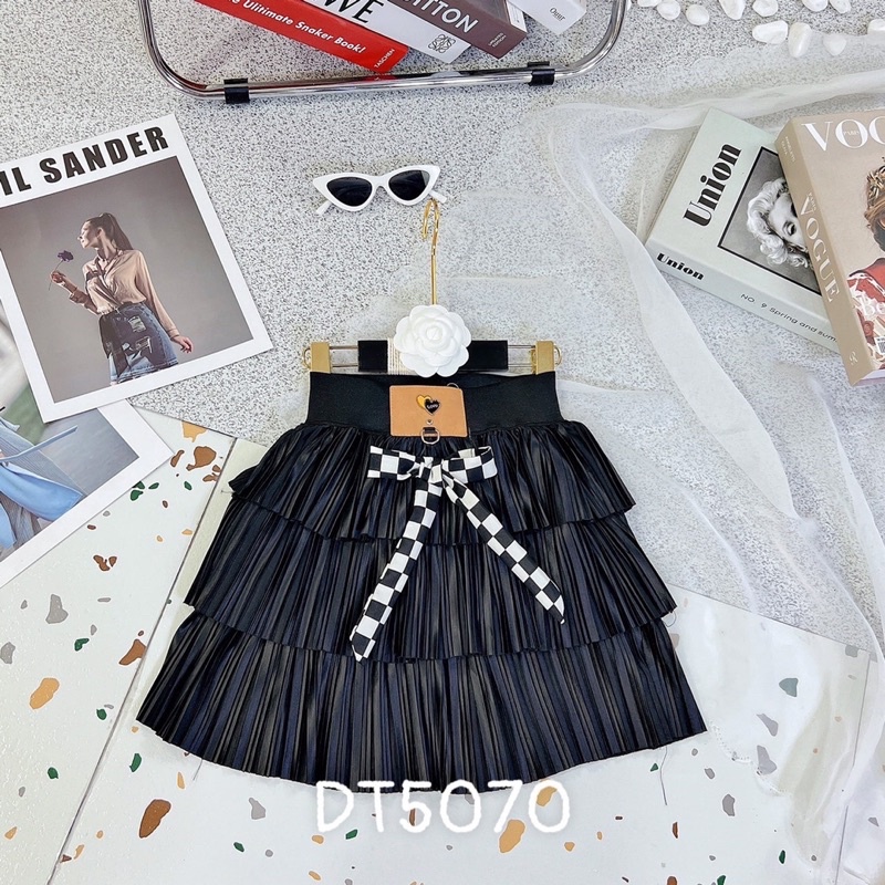 Chân váy xếp ly 3 tầng size đại cho bé gái