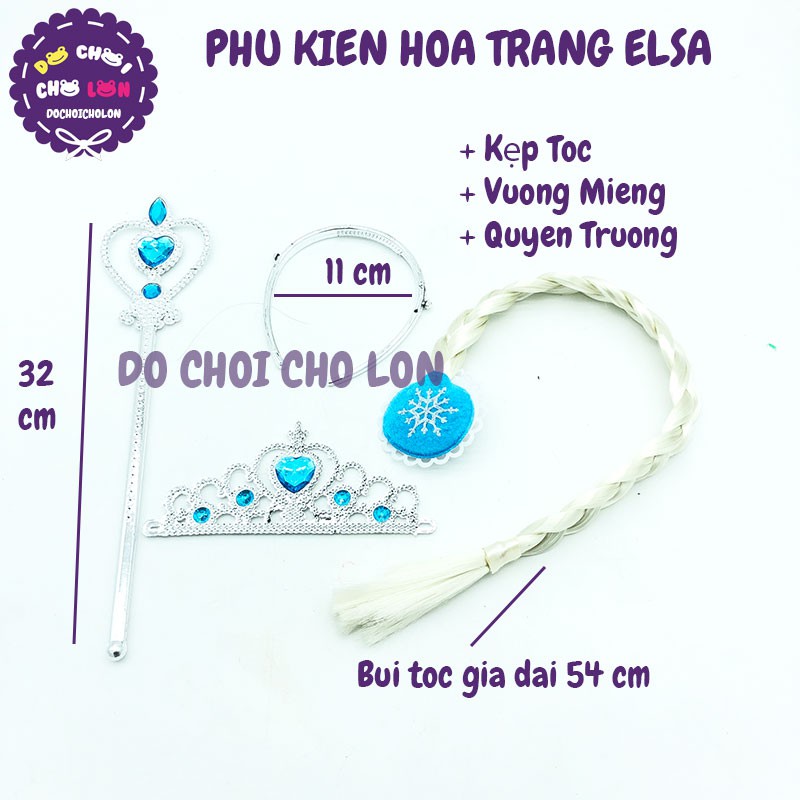 Phụ kiện hóa trang KẸP TÓC Elsa vương miện và quyền trượng