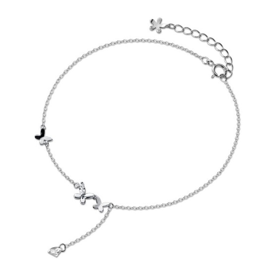 Lắc chân bạc Tiệm bạc 21 Centimeters Butterfly