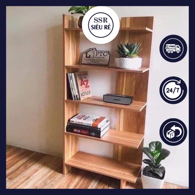Kệ sách gỗ SSR 5 tầng đa năng bằng gỗ cứng cực đẹp (MS108145)