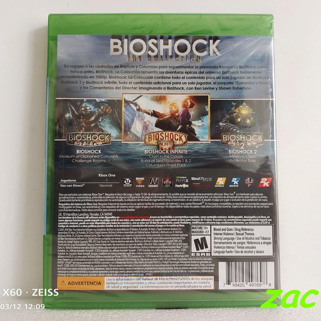 XBOXONE XBOX ONE Trò chơi Bộ sưu tập BioShock Bộ ba HD tiếng Anh tiếng Trung