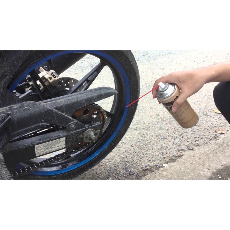 Bộ đôi chai xịt tẩy rửa sên xích và chổi rửa sên xích chuyên dụng (450ml)