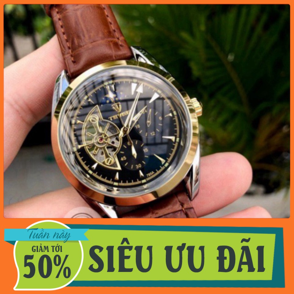 SIÊU PHẨM Đồng Hồ Nam Cơ Tự Động TEVISE TVT7 Da Chính Hãng 795A HÀNG CỰC CHẤT