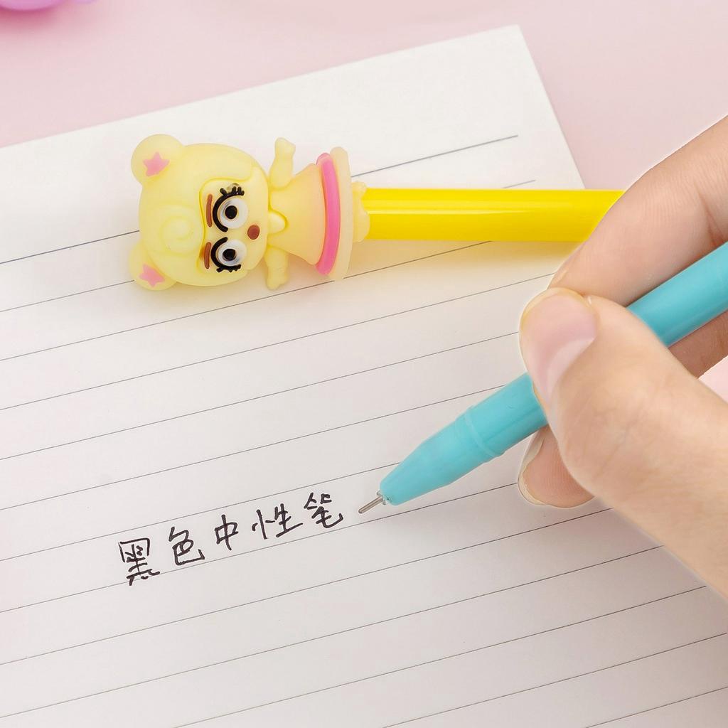 Bút bi cute mực nước đen cao cấp viết đẹp hình công chúa dễ thương có nắp giá rẻ cho bé NATO BB25